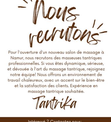 Recrutement  Tantra Mons & Namur